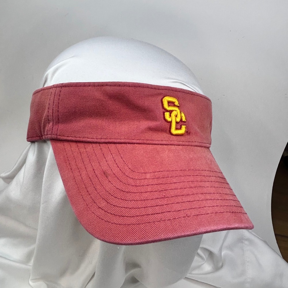 USC TROJANS NIKE Team Visor Cardinal Red Embroidered Distressed Adjustable